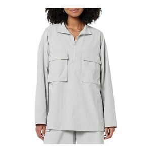 The Drop Gray Utility Jacket with Collared Neckline and Relaxed Fit NWT M